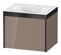 Duravit Meuble sous-vasque XViu XV4609NB286P 60x48cm, 2000 , sans trou pour robinet, noir mat, Rahmen P, cappucino brillant