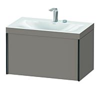XViu Duravit vasque XV4610EB243C 80x48cm, 2000 , 2 trous pour robinetterie, noir mat, Cadres C, basalte mat