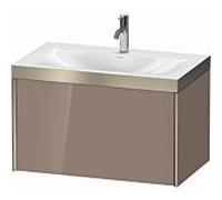 Duravit XViu 4610 Vasque Ã meuble c-collÃ©e, avec 1 trou pour robinet, avec socle suspendu, 1 tiroir, 800x480, Couleur (avant/corps): champagne mat/cappuccino hgl. - XV4610OB186