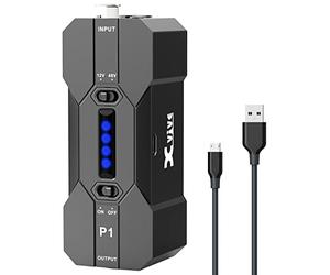 Xvive P1 12/48V Alimentation Phantom, Batterie Rechargeable intégrée, Faible Bruit pour Microphone à condensateur, boîtier et équipement d'enregistrement
