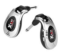 Xvive U2 - Émetteur / récepteur numérique, système sans fil pour guitare, basse et autres instruments, rechargeable 2,4 GHz argent