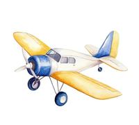 XvvwEndlessx Broderie Point De Croix Imprimé Kit Broderie Debutant Avion Bleu Et Jaune 1 11CT DIY ŒUvres D'Art Faites à La Main Pour Adultes DéButants 40×50Cm