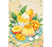 XvvwEndlessx Broderie Point De Croix Imprimé Kit Broderie Debutant Dessert Printanier à La Dopamine 1 11CT DIY ŒUvres D'Art Faites à La Main Pour Adultes DéButants 40×50Cm