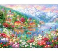 XvvwEndlessx Broderie Point De Croix Imprimé Kit Broderie Debutant Douce LumièRe PrintanièRe 1 11CT DIY ŒUvres D'Art Faites à La Main Pour Adultes DéButants 40×50Cm