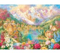 XvvwEndlessx Broderie Point De Croix Imprimé Kit Broderie Debutant Douce LumièRe PrintanièRe 7 11CT DIY ŒUvres D'Art Faites à La Main Pour Adultes DéButants 40×50Cm