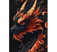 XvvwEndlessx Broderie Point De Croix Imprimé Kit Broderie Debutant Dragon Au Pouvoir Imposant 11CT DIY ŒUvres D'Art Faites à La Main Pour Adultes DéButants 40×50Cm