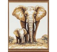 XvvwEndlessx Broderie Point De Croix Imprimé Kit Broderie Debutant éléphant11CT DIY ŒUvres D'Art Faites à La Main Pour Adultes DéButants 40×50Cm