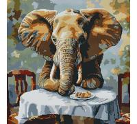 XvvwEndlessx Broderie Point De Croix Imprimé Kit Broderie Debutant éléphant11CT DIY ŒUvres D'Art Faites à La Main Pour Adultes DéButants 40×50Cm
