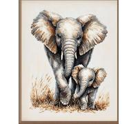 XvvwEndlessx Broderie Point De Croix Imprimé Kit Broderie Debutant éléphant11CT DIY ŒUvres D'Art Faites à La Main Pour Adultes DéButants 40×50Cm