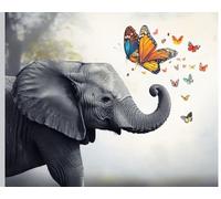 XvvwEndlessx Broderie Point De Croix Imprimé Kit Broderie Debutant éléphant11CT DIY ŒUvres D'Art Faites à La Main Pour Adultes DéButants 40×50Cm