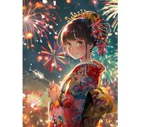 XvvwEndlessx Broderie Point De Croix Imprimé Kit Broderie Debutant Femme en kimono 11CT DIY ŒUvres D'Art Faites à La Main Pour Adultes DéButants 40×50Cm