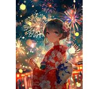 XvvwEndlessx Broderie Point De Croix Imprimé Kit Broderie Debutant Femme en kimono 11CT DIY ŒUvres D'Art Faites à La Main Pour Adultes DéButants 40×50Cm