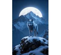 XvvwEndlessx Broderie Point De Croix Imprimé Kit Broderie Debutant Loup 11CT DIY ŒUvres D'Art Faites à La Main Pour Adultes DéButants 40×50Cm