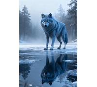 XvvwEndlessx Broderie Point De Croix Imprimé Kit Broderie Debutant Loup 11CT DIY ŒUvres D'Art Faites à La Main Pour Adultes DéButants 40×50Cm