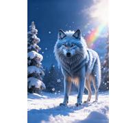 XvvwEndlessx Broderie Point De Croix Imprimé Kit Broderie Debutant Loup 11CT DIY ŒUvres D'Art Faites à La Main Pour Adultes DéButants 40×50Cm