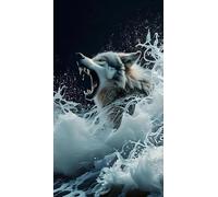 XvvwEndlessx Broderie Point De Croix Imprimé Kit Broderie Debutant Loup 11CT DIY ŒUvres D'Art Faites à La Main Pour Adultes DéButants 40×50Cm
