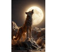 XvvwEndlessx Broderie Point De Croix Imprimé Kit Broderie Debutant Loup 11CT DIY ŒUvres D'Art Faites à La Main Pour Adultes DéButants 40×50Cm