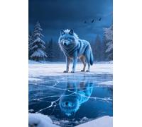 XvvwEndlessx Broderie Point De Croix Imprimé Kit Broderie Debutant Loup 11CT DIY ŒUvres D'Art Faites à La Main Pour Adultes DéButants 40×50Cm