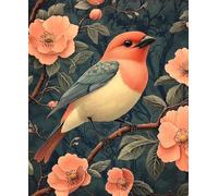 XvvwEndlessx Broderie Point De Croix Imprimé Kit Broderie Debutant Oiseaux En Fleurs 3 11CT DIY ŒUvres D'Art Faites à La Main Pour Adultes DéButants 40×50Cm