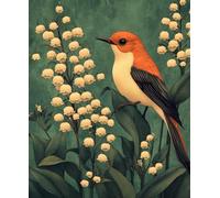 XvvwEndlessx Broderie Point De Croix Imprimé Kit Broderie Debutant Oiseaux En Fleurs 5 11CT DIY ŒUvres D'Art Faites à La Main Pour Adultes DéButants 40×50Cm