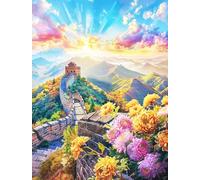 XvvwEndlessx Broderie Point De Croix Imprimé Kit Broderie Debutant Qiu Ju Et La Grande Muraille 1 11CT DIY ŒUvres D'Art Faites à La Main Pour Adultes DéButants 40×50Cm