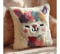 XvvwEndlessx Coussin Au Crochet À Loquet Alpaga Kit Crochet De Verrouillage Tapis 43X43Cm,Tapis Point,Set Coussin Diy Pour Enfants Et Adultes,Activité Manuelle