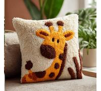 XvvwEndlessx Kit Crochet Debutant Complet Girafe Tapis Point Noué À Faire Pour Décoration De Maison,Canapé,43 X 43Cm,Cadeau À Faire Soi-Même