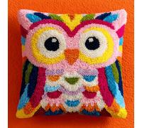 XvvwEndlessx Kit Crochet Debutant Complet Hibou Tapis Point Noué À Faire Pour Décoration De Maison,Canapé,43 X 43Cm,Cadeau À Faire Soi-Même