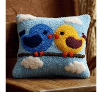 XvvwEndlessx Kit Crochet Debutant Complet Poulet Tapis Point Noué À Faire Pour Décoration De Maison,Canapé,43 X 43Cm,Cadeau À Faire Soi-Même