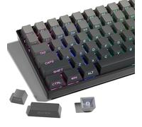 XVX PBT Keycaps - Side Printed Keycaps 60 65 75 100 Percent, Double Shot Shine Through Custom Key caps, Gradient Gray 136 Keys Set, OEM Profile, Minimalist Style for Cherry Gateron MX Switche Keyboard