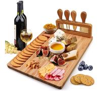 XVX Plateau Charcuterie Fromage en Bambou - Planche à Découper 36x29x1.5cm pour Apéritif Réception