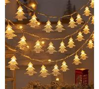 XVZ Guirlande lumineuse pour sapin de Noël, 4 m, 20 LED à piles, 2 modes d'éclairage pour éclairage intérieur, chambre à coucher, mariage, jardin, anniversaire, décoration de Noël - Blanc chaud