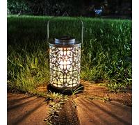 XVZ Lanterne solaire pour l'extérieur - Décoration de jardin résistante aux intempéries avec grande ampoule LED - Lanternes solaires en métal - Décoration de terrasse pour balcon, jardin, terrasse