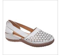XWCG Femmes Orthopédiques Sandales À Bout Fermé Confort Cuir Sandales pour La Plage Compensé Chaussures de Plage Sandales Sandale Plateforme Femme,Blanc,40