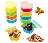XWCHASA Lot de 10 Petite Boîtes Alimentaire Plastique avec Couvercle, Mini Boite Plastique de Congélation, Snack Box, Meal Prep Containers(Forme de Cœur, Fleur)