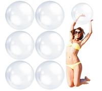 Xweptuy 6 pièces Ballons de Plage Transparents Ballon Gonflable 16 ''Ballon de Plage géant PVC Sauter Piscine Transparente pour Les faveurs fête Piscine d'été