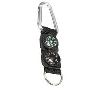 Xweptuy Boussole Porte-clés Mousqueton avec thermomètre, Mini Boussole de randonnée étanche à Suspendre, Outil de Survie Multifonctionnel pour Les Sports Plein air, randonnée, Camping