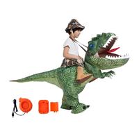 Xweptuy Costume de dinosaure gonflable Polyester Halloween Dinosaur Costume drôle d'équitation Tyrannosaurus époustouflant des costumes d'Halloween pour enfants 4 à 6 ans