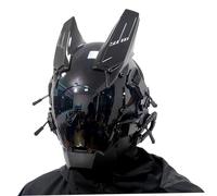 Xweptuy Cyber Mask LED LED Light Casque Anti Fog Gothic Mask Punk Futuriste Sci-Fi Techwear pour la musique Festival Cosplay Party H