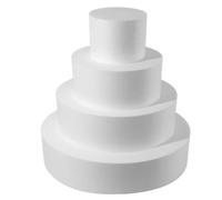 Xweptuy Gâteau factice 4 pièces 4/6/8/10 Pouces gâteau Rond Bricolage Bloc de polystyrène léger réutilisable pour l'affichage de fête d'anniversaire Mariage