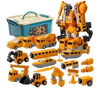 Xweptuy Jouets de Voiture 35 pièces/Ensemble Jouets de Voiture Construction magnétique Bricolage Construction en Plastique sûrs Voitures pour 2 + Enfants Anniversaire