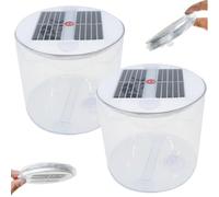 Xweptuy Lanterne Solaire Gonflable, 2 lanternes de Camping solaires étanches avec LED Blanches, Lampe Pliable Portable avec poignée pour Le Camping, la randonnée, Les Voyages, Les urgences
