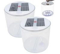 Xweptuy Lanterne Solaire Gonflable, 2 lanternes de Camping solaires étanches avec LED Blanches, Lampe Pliable Portable avec poignée pour Le Camping, la randonnée, Les Voyages, Les urgences