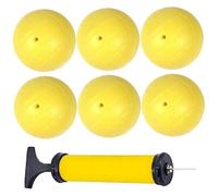 Xweptuy Mini Ballons de Volley-Ball en PVC de 3.5 Pouces, 6 pièces, Couleur Jaune, avec gonfleur, pour Plage, Piscine, Aire Jeux
