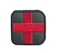 Xweptuy Patch de Premiers Secours Autocollant en Tissu 3D, Croix Rouge, Attache brodée, Boucle à Crochet, Badge de Moral