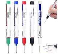 Xweptuy Pen de marqueur de 5pcs, marqueur plume 5 couleurs 20 mm long, stylo marquage en métal sec rapide étanche, marqueurs construction pour les constructeurs charpentiers