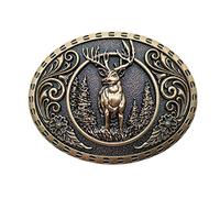 Xwest Buck Hunter Deer Hunting Western Antler Head Belt Buckle Boucle de ceinture