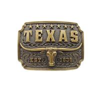 Xwest Western Cowboy Classic Texas Longhorn Bullhead Boucle de ceinture, bronze, 1.5 inch