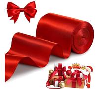 XWGKLN Ruban de satin rouge épais : 22 m x 10 cm - Pour emballage cadeau, sapin de Noël, voiture de mariage, décoration de Noël, cérémonie d'ouverture, cérémonie d'ouverture - Peut être découpé