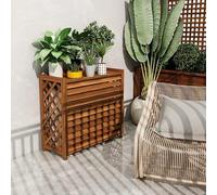 XWJOYW Clôture de Protection de climatiseur extérieur en Bois, couvertures de radiateur Respirantes, Couverture extérieure d'équipement d'unité extérieure de Jardin, Enceinte d'équipement de piscin